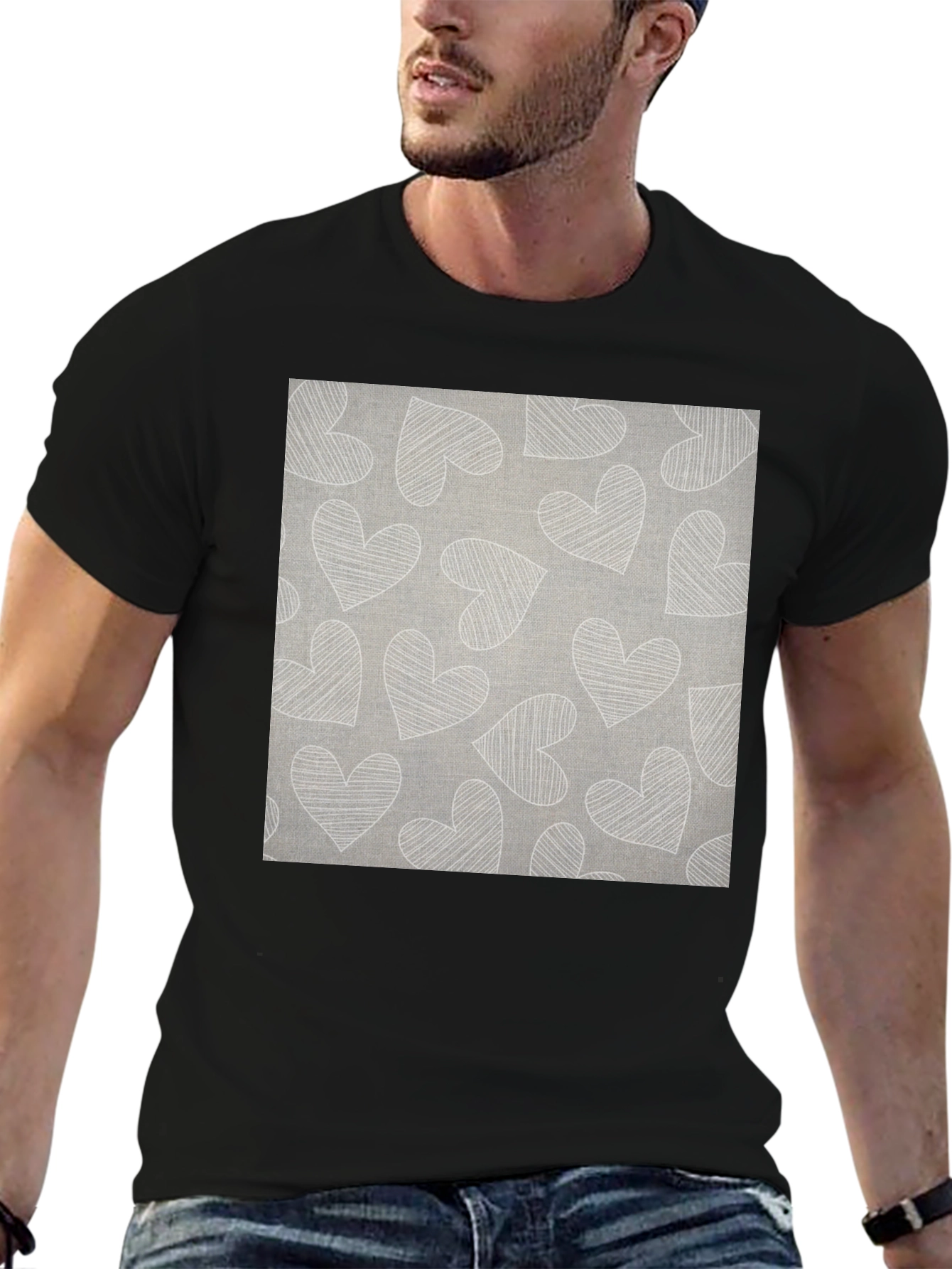 Heart Pattern Graphic Tee