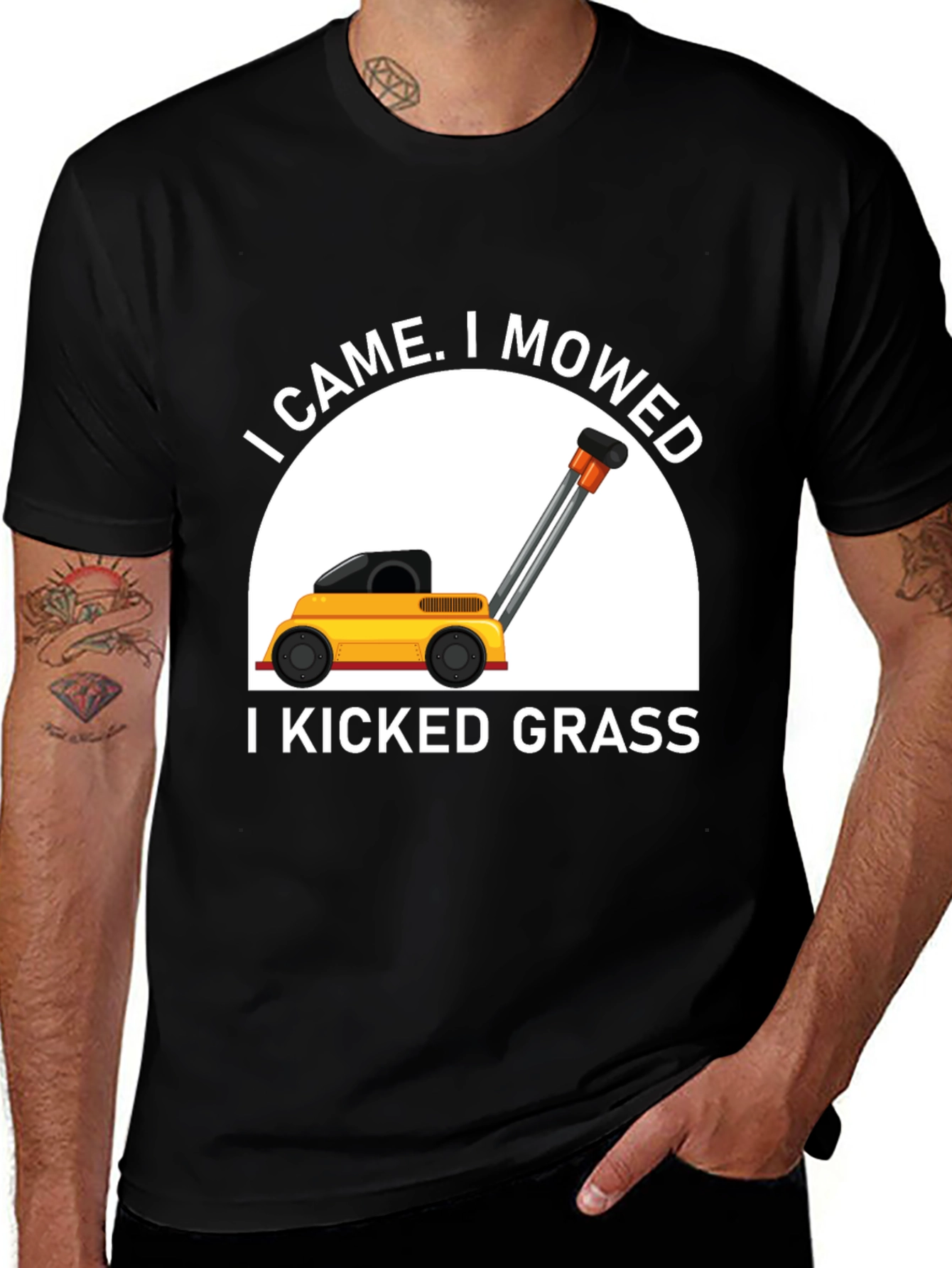 I Came I Mowed Black T-Shirt
