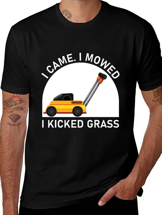 I Came I Mowed Black T-Shirt