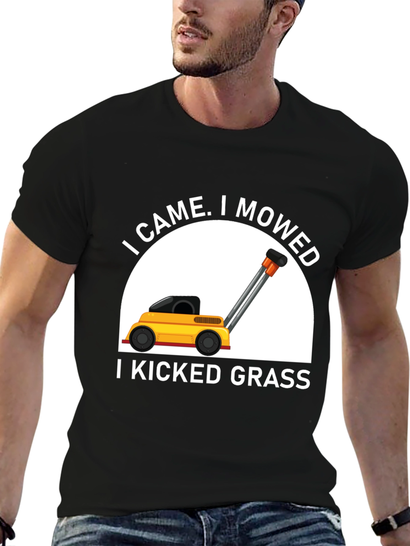 I Came I Mowed Black T-Shirt