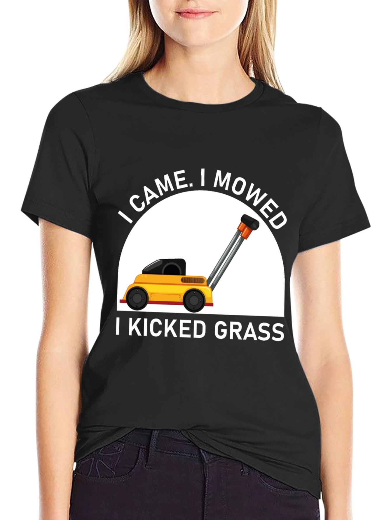 I Came I Mowed Black T-Shirt