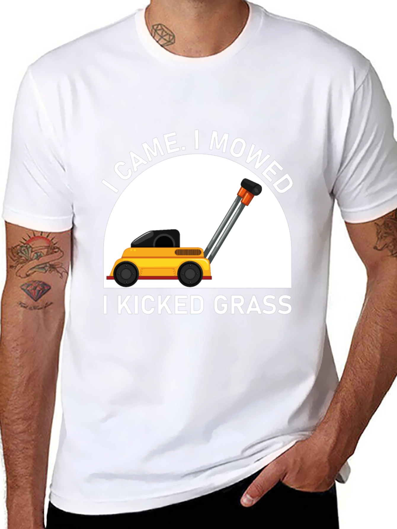 I Came I Mowed Black T-Shirt
