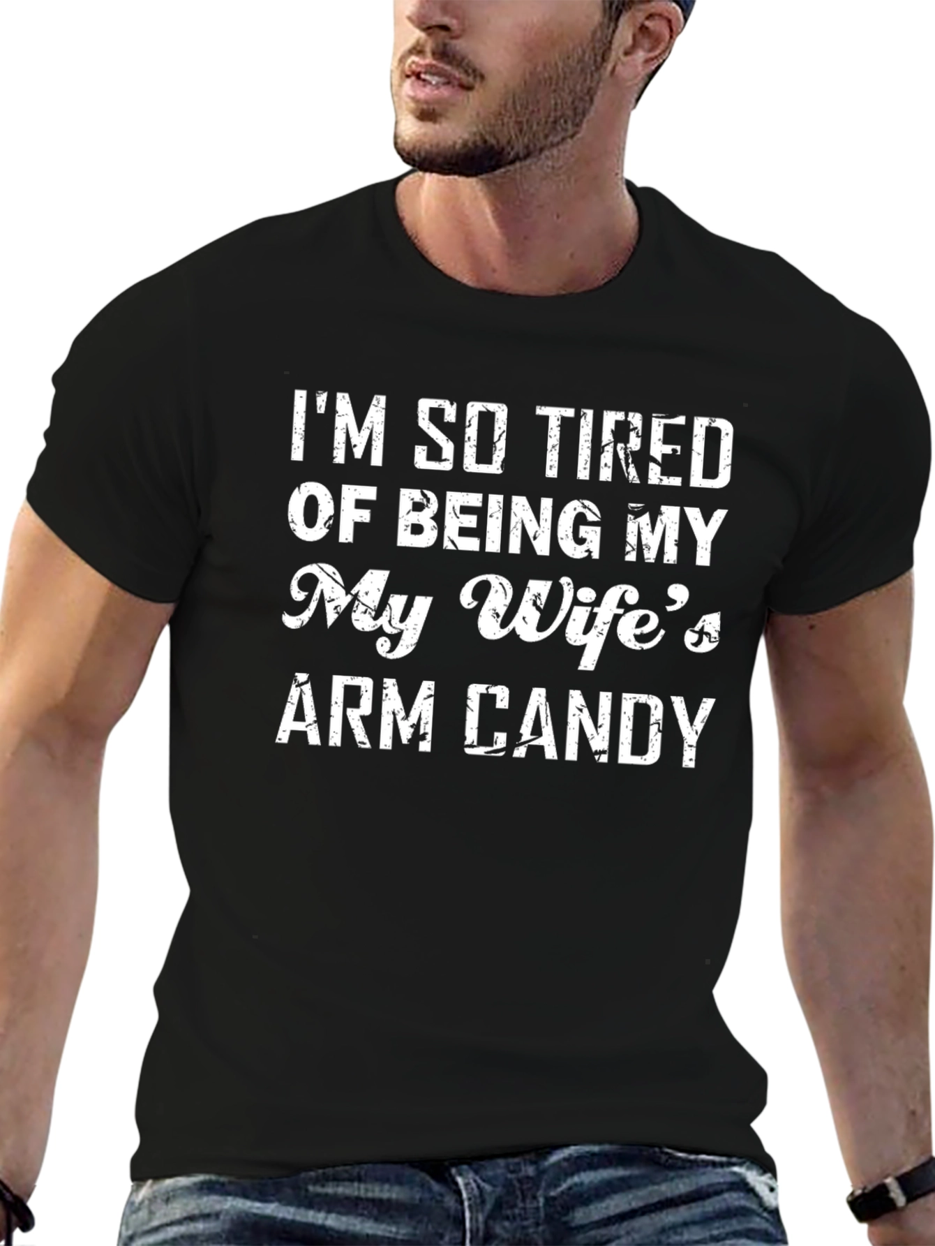 Humorous Wifes Arm Candy Graphic Tee