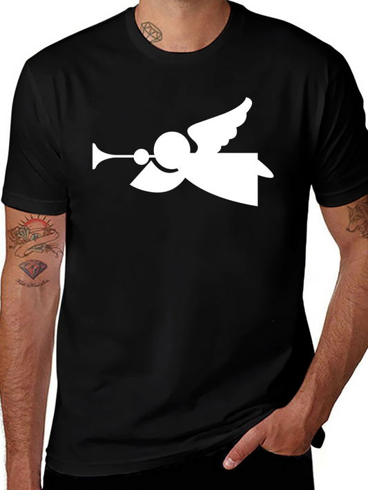 Angel Trumpet Graphic Tee - Stylish Black T-Shirt