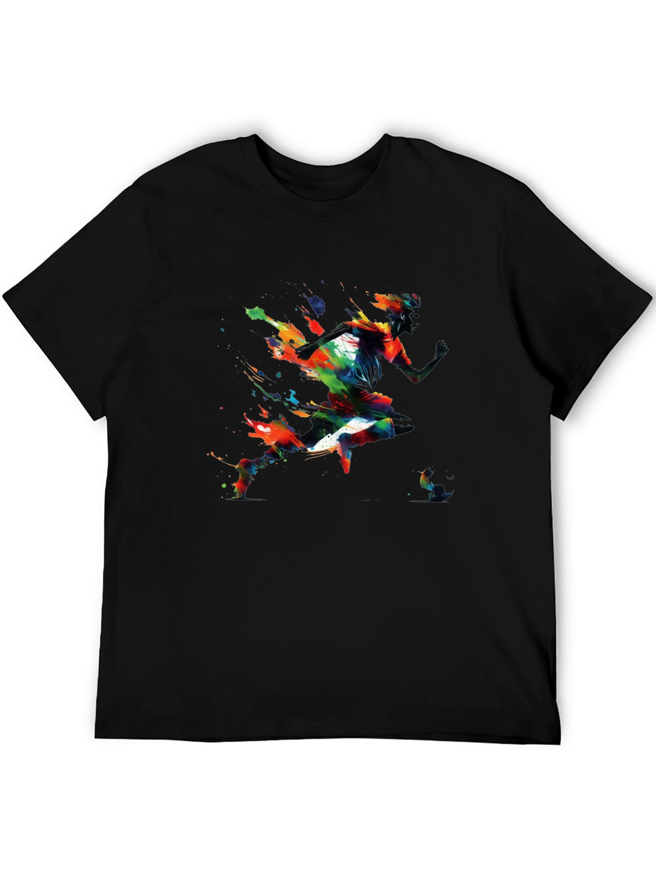 Abstract Runner Graphic Print Black T-Shirt