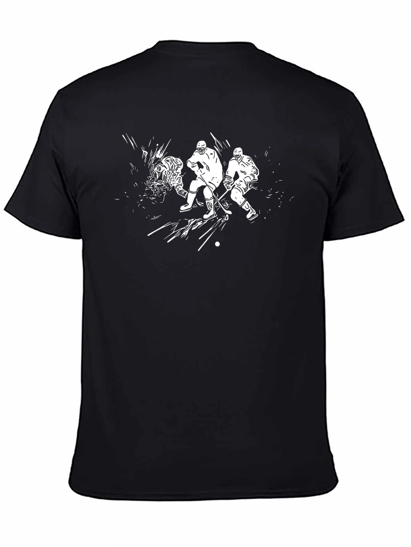 Hockey Graphic Tee - Black Cotton Shirt
