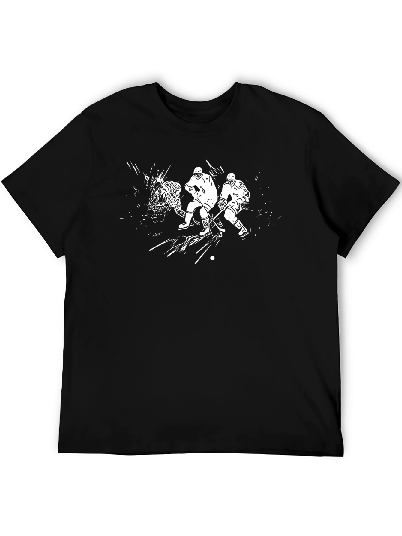 Hockey Graphic Tee - Black Cotton Shirt