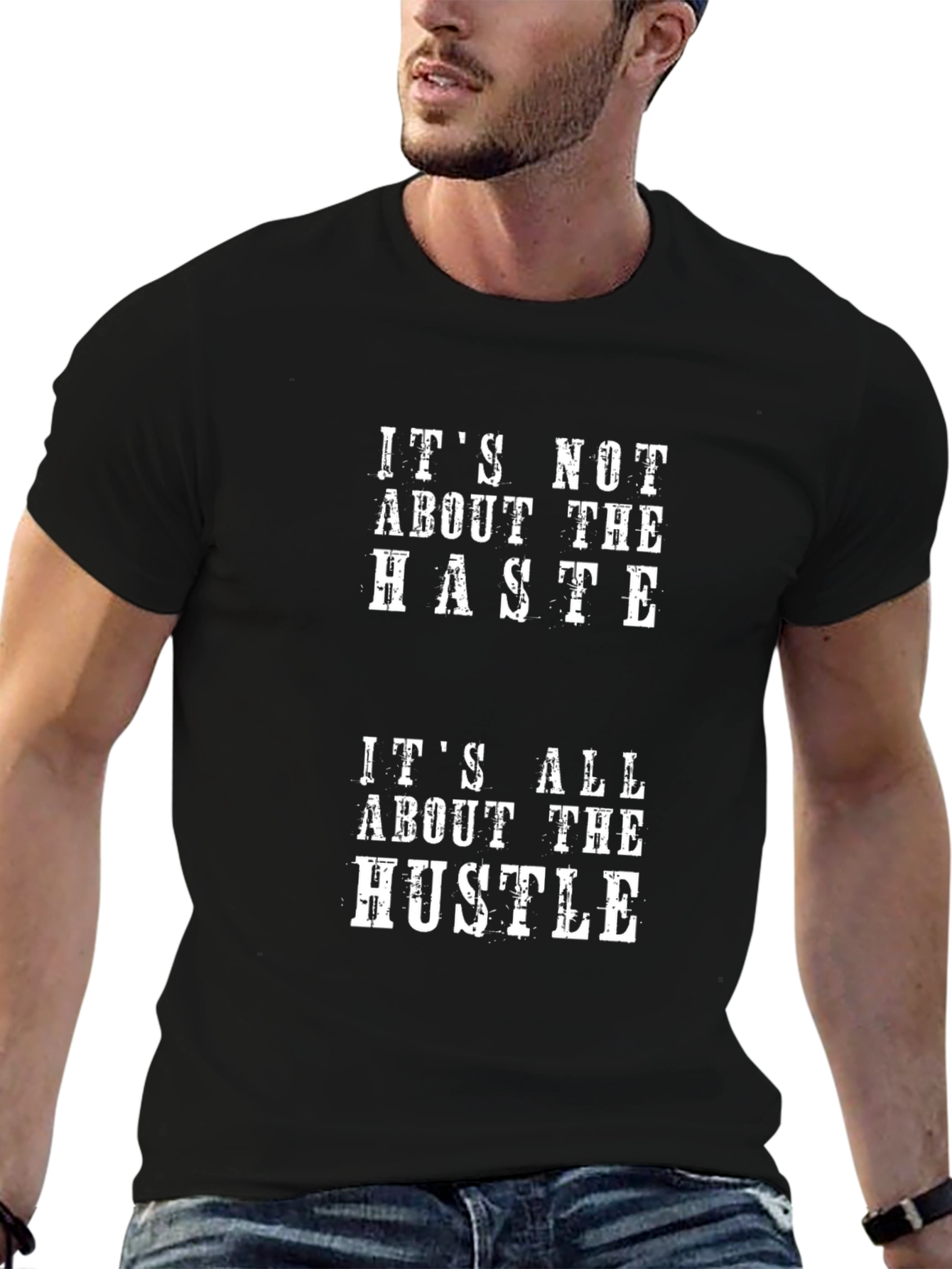 Hustle Graphic Print Black T-Shirt
