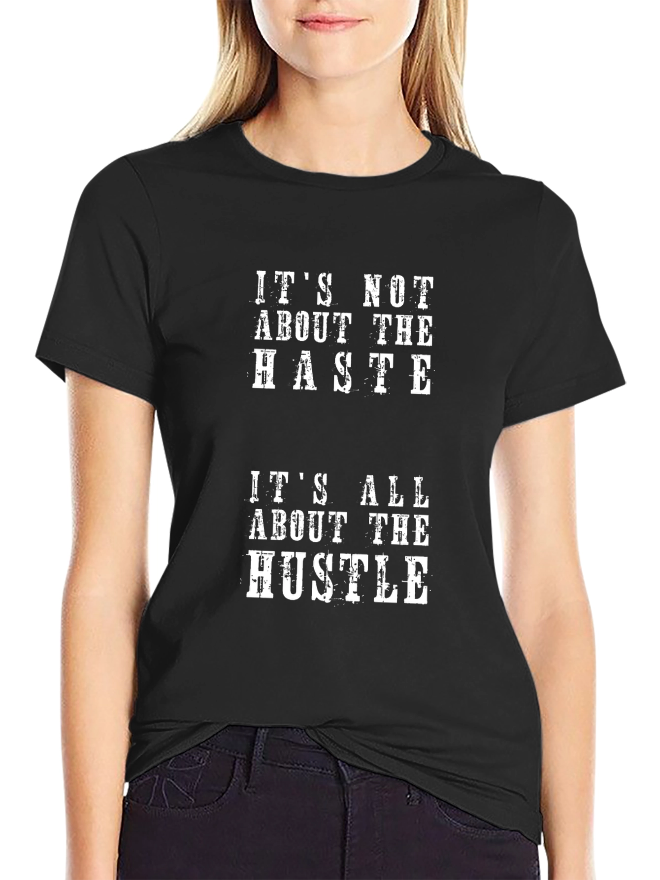 Hustle Graphic Print Black T-Shirt