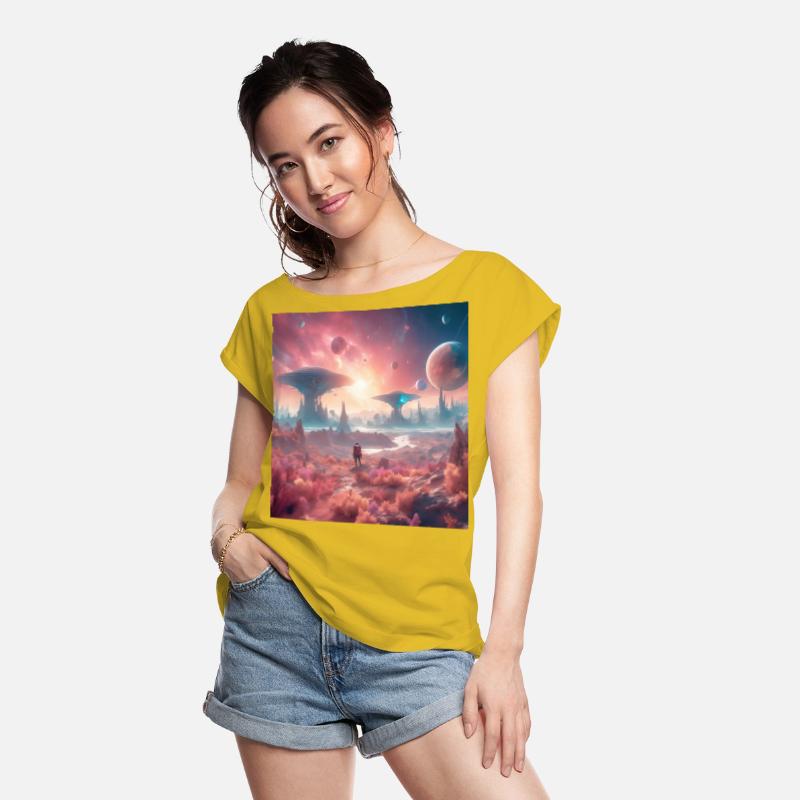 Alien Planet Explorer in Surreal Landscape