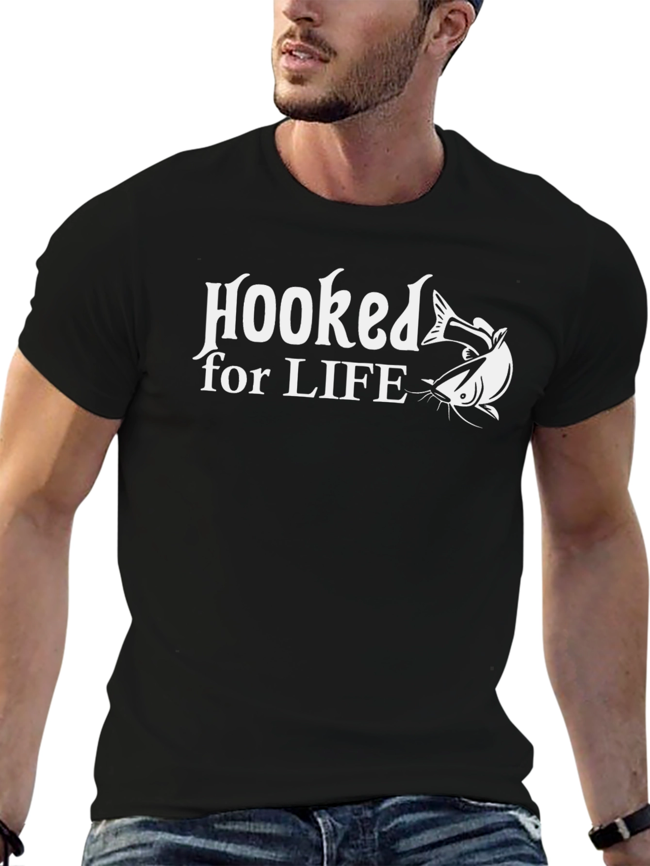Hooked For Life Graphic T-Shirt Fishing