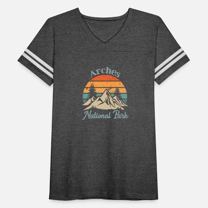 Arches National Park Retro Vintage Mountain Sunset