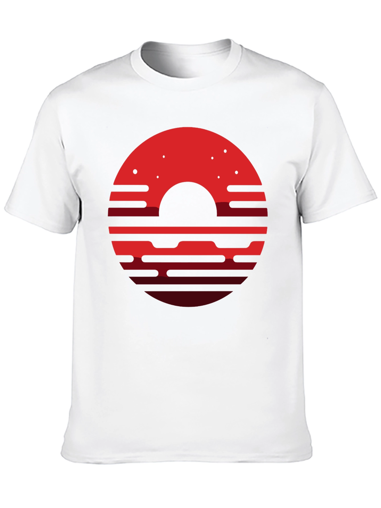Abstract Sunset Graphic T-Shirt - Black
