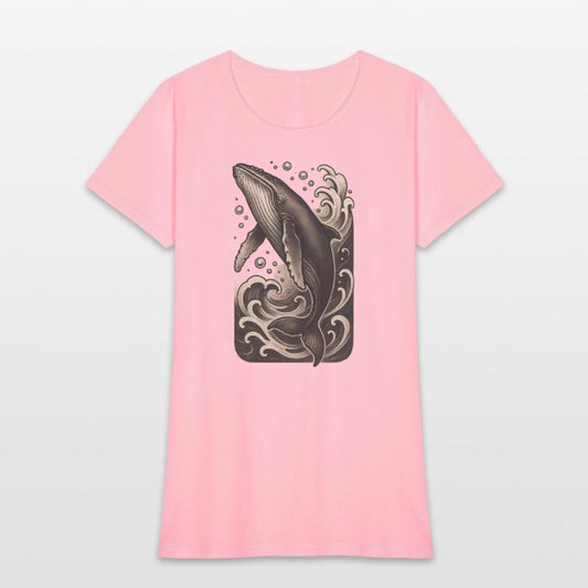 Artistic Whale Ocean Scene Vintage Mood