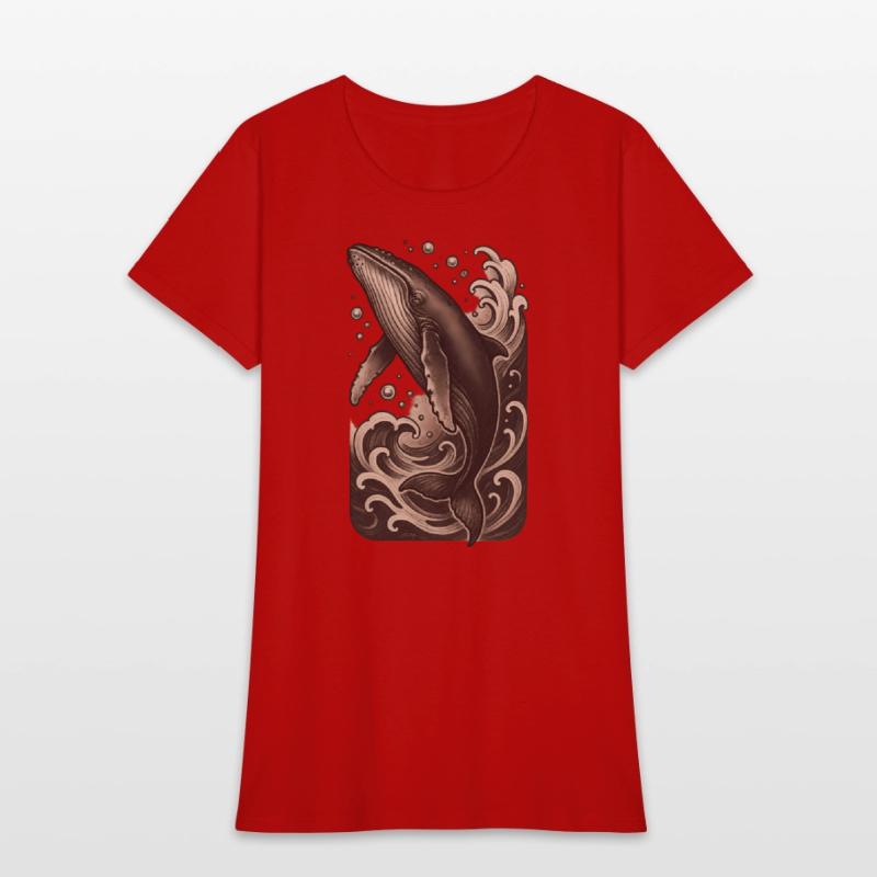 Artistic Whale Ocean Scene Vintage Mood