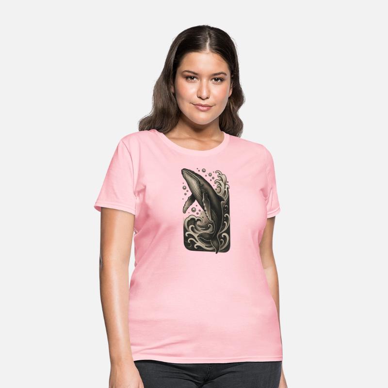 Artistic Whale Ocean Scene Vintage Mood