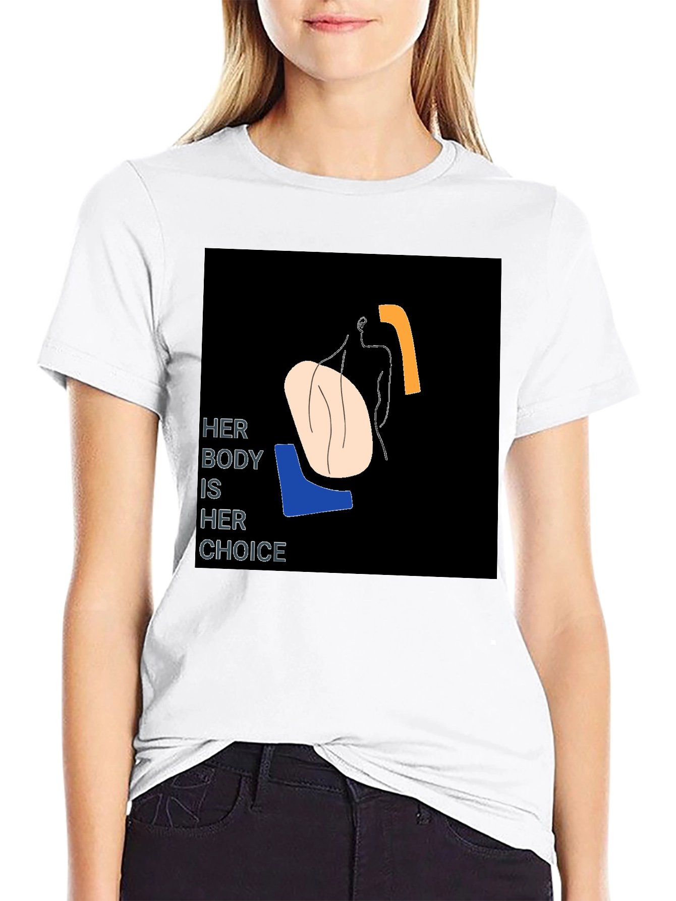 Her Body Her Choice Graphic Tee - Black