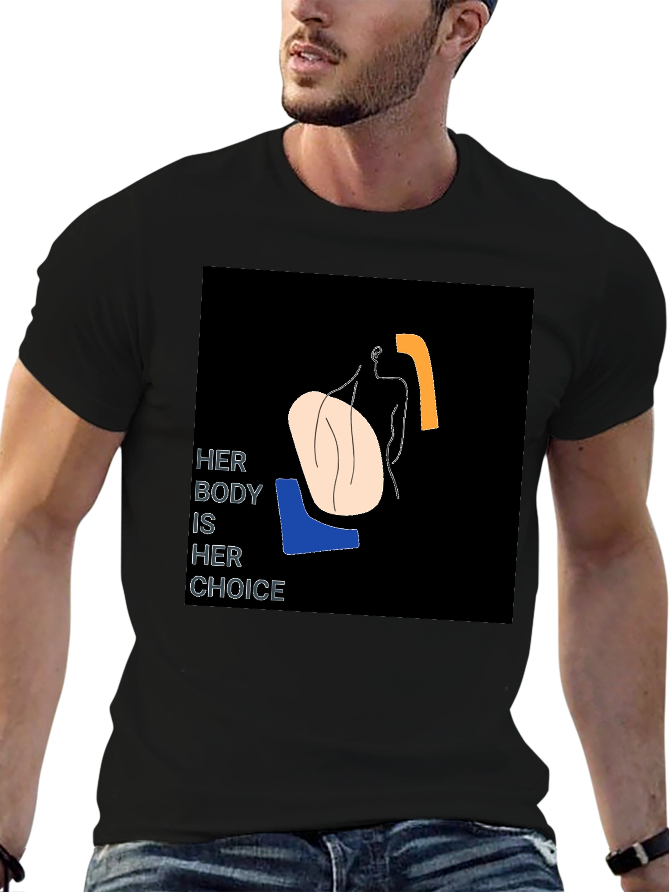 Her Body Her Choice Graphic Tee - Black