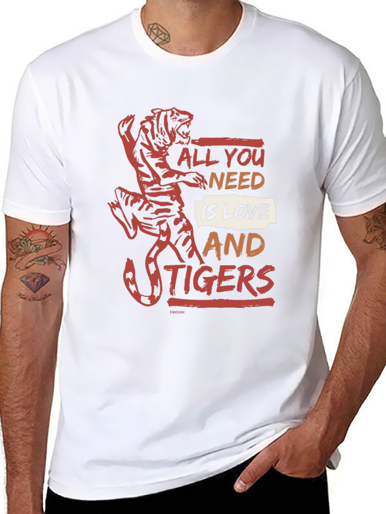 All You Need Is Love and Tigers Graphic Tee