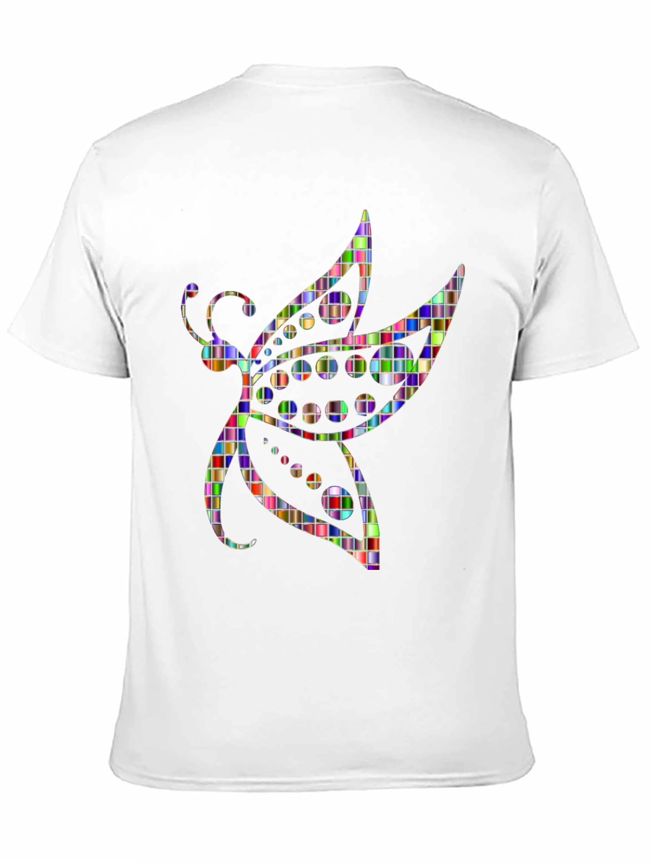 Abstract Mosaic Dragonfly Graphic Tee - Black