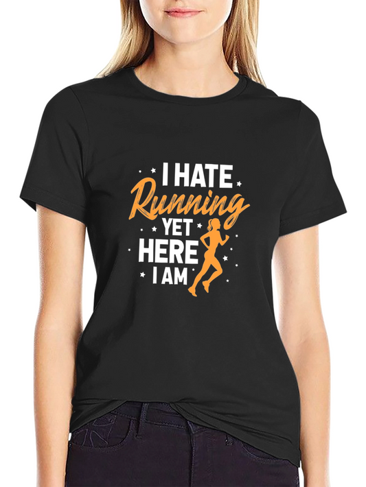 I Hate Running Funny Graphic Tee
