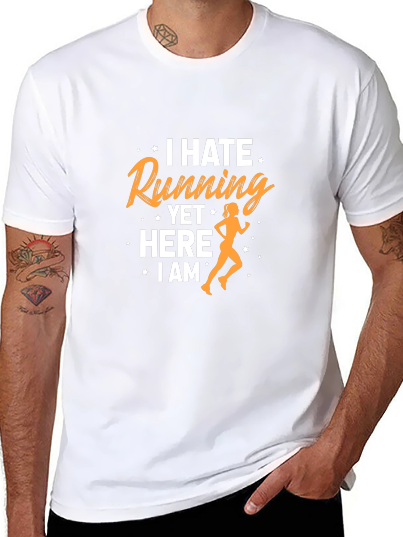 I Hate Running Funny Graphic Tee