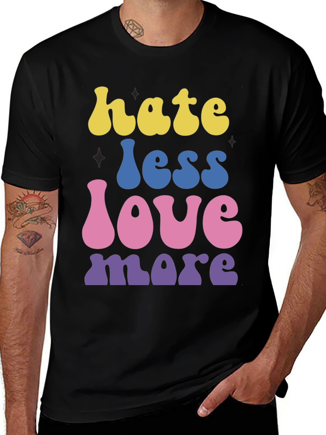 Hate Less Love More Graphic T-Shirt