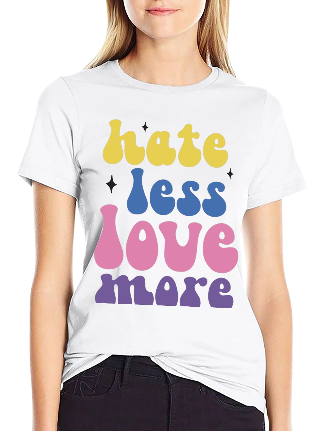 Hate Less Love More Graphic T-Shirt