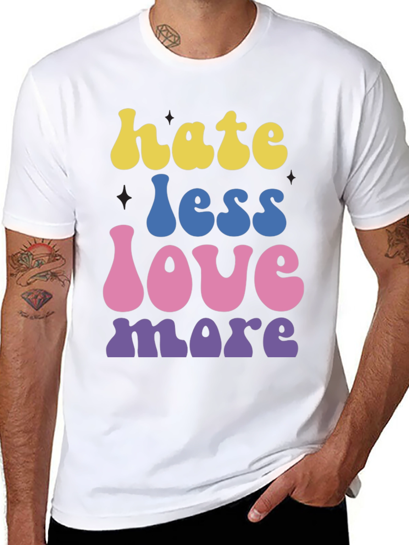 Hate Less Love More Graphic T-Shirt