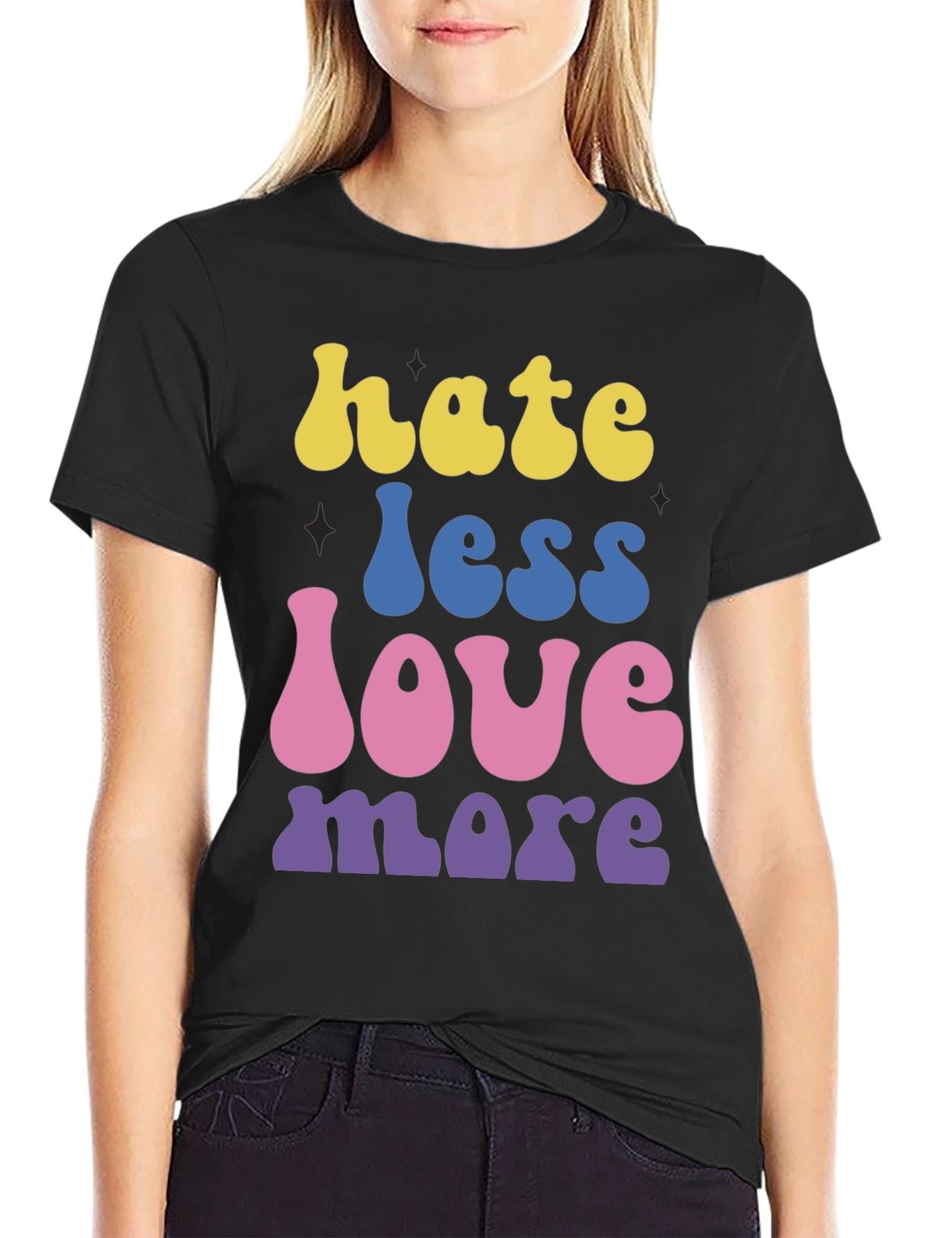 Hate Less Love More Graphic T-Shirt