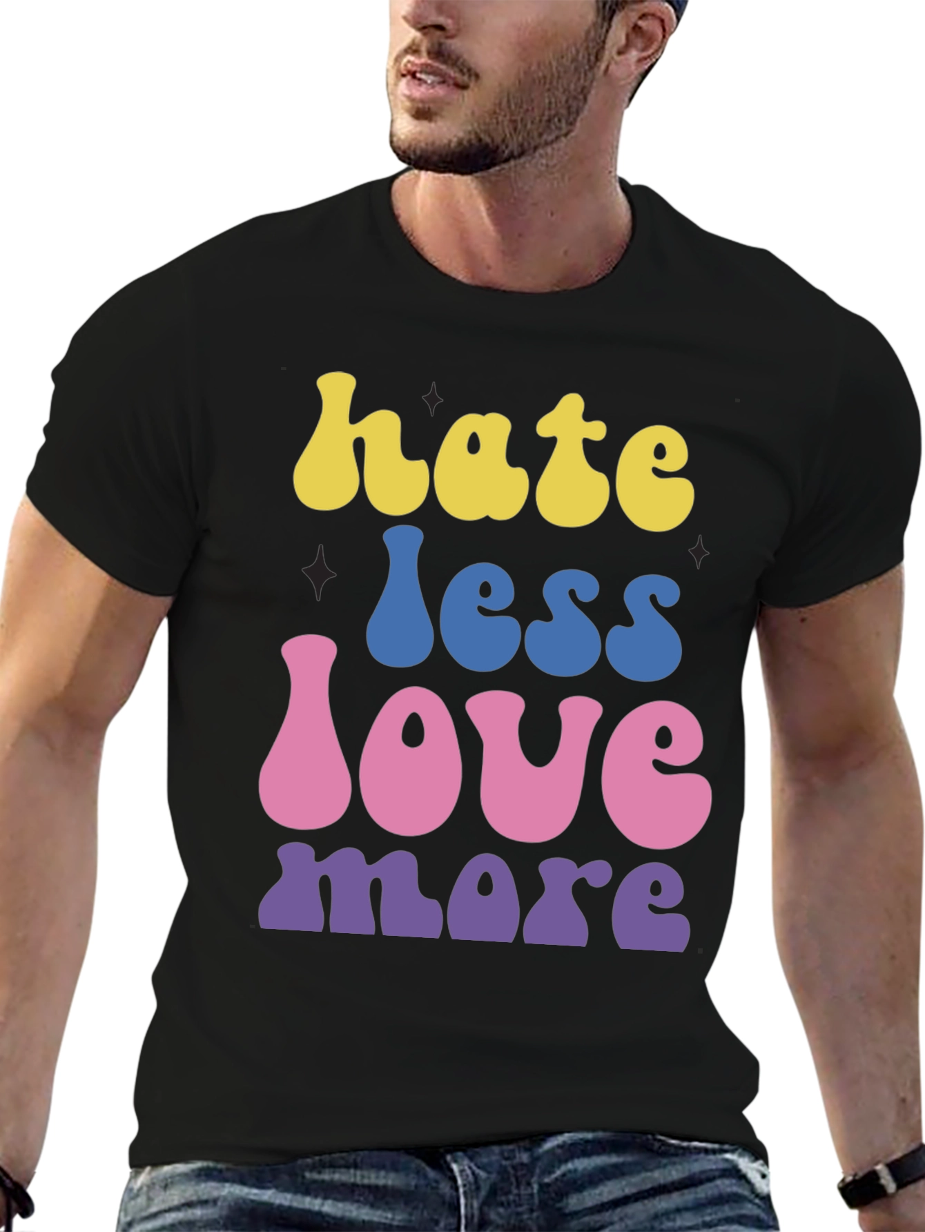 Hate Less Love More Graphic T-Shirt