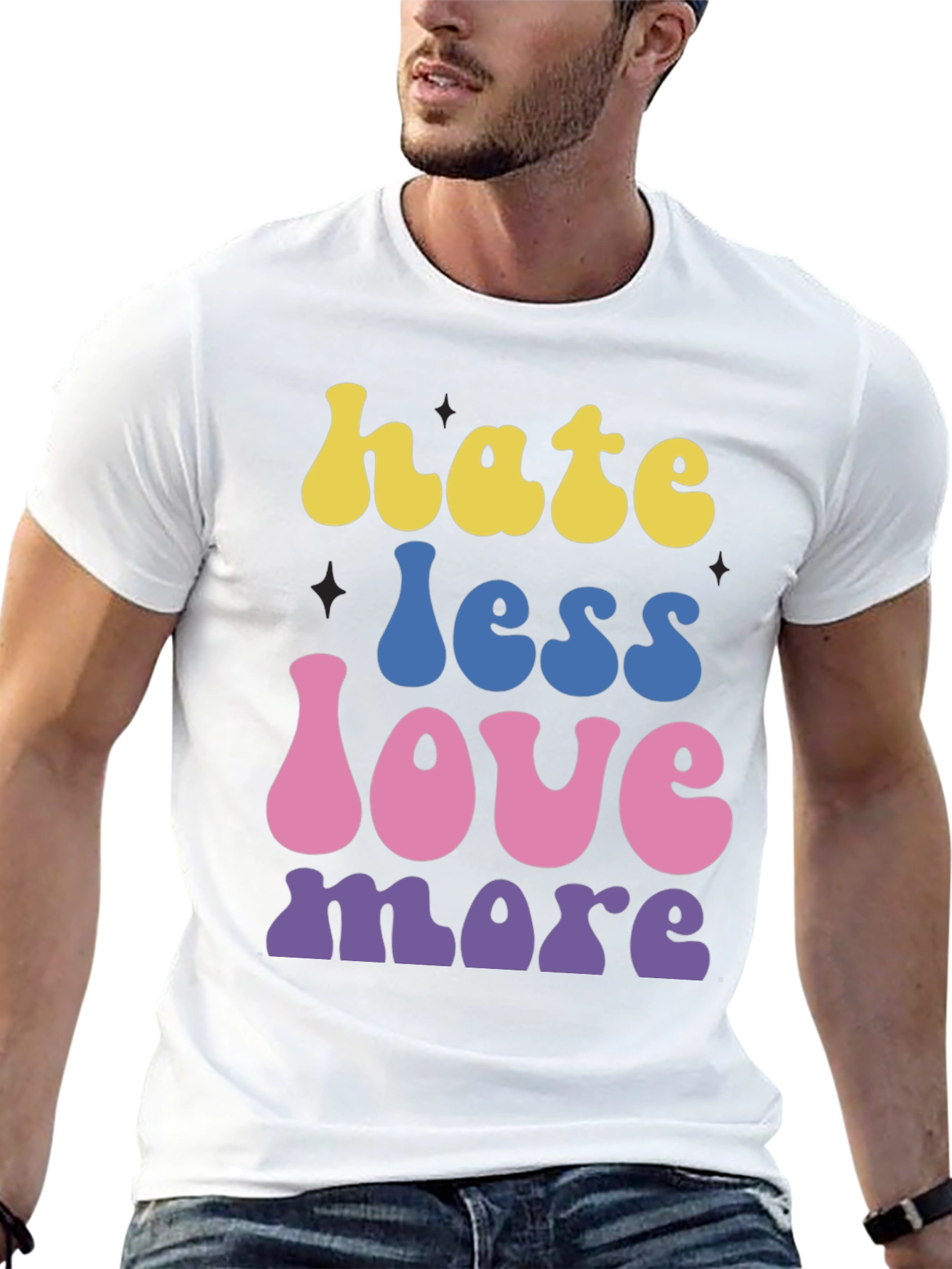 Hate Less Love More Graphic T-Shirt