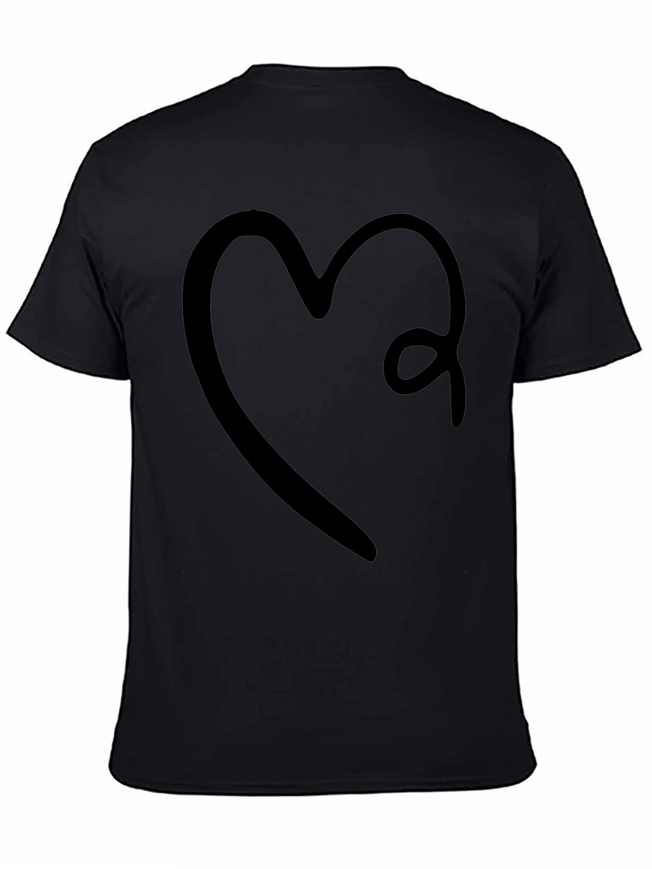 Heart Graphic Tee - Stylish Black Cotton Shirt