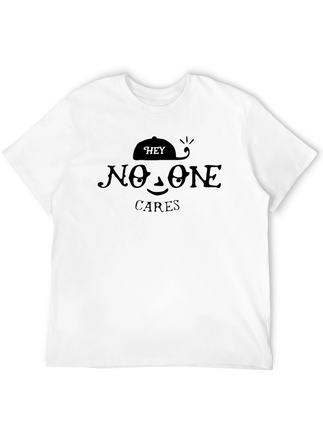 Hey No One Cares Black Graphic Tee