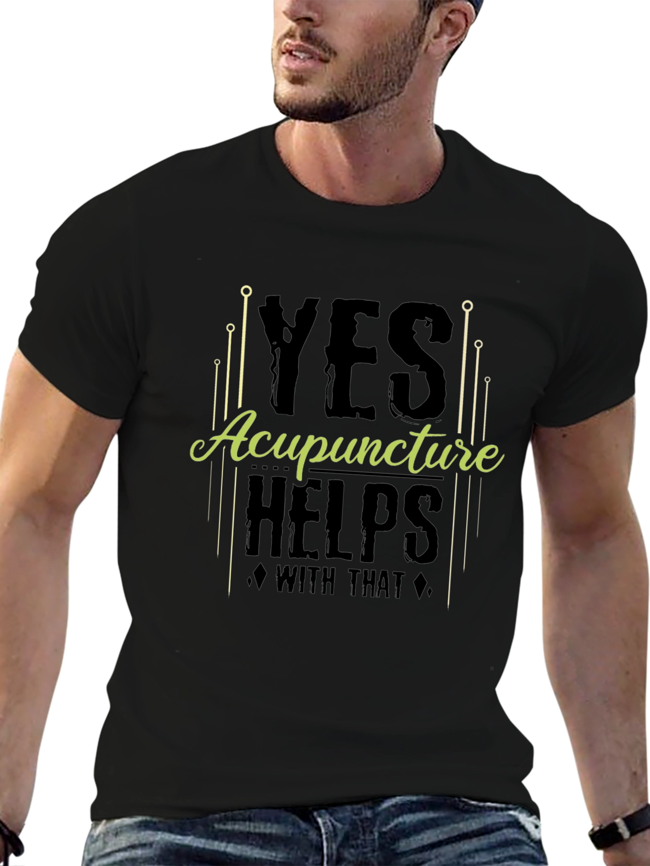 Acupuncture Helps T-Shirt Funny Acupuncture Gift