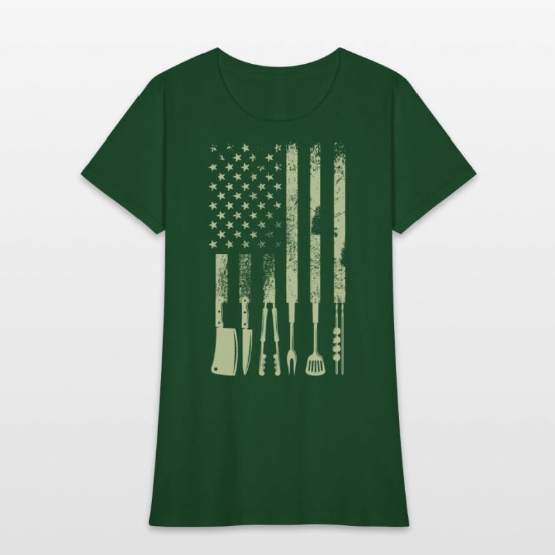 BBQ Grilling Barbecue Meat Smoking US Flag