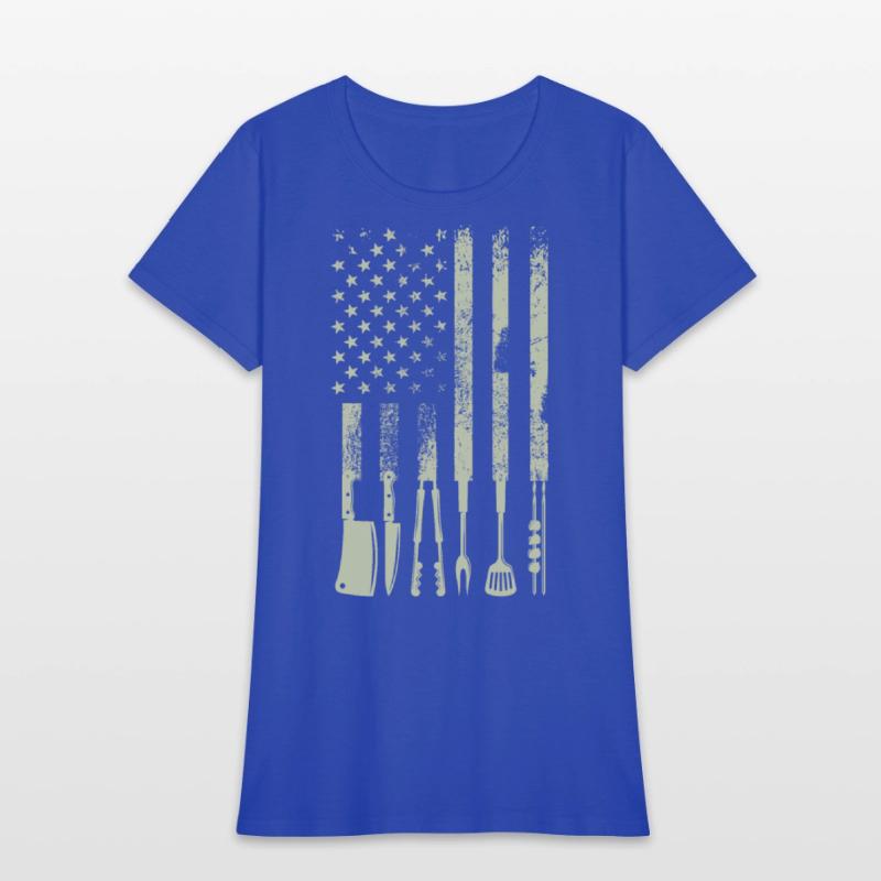 BBQ Grilling Barbecue Meat Smoking US Flag