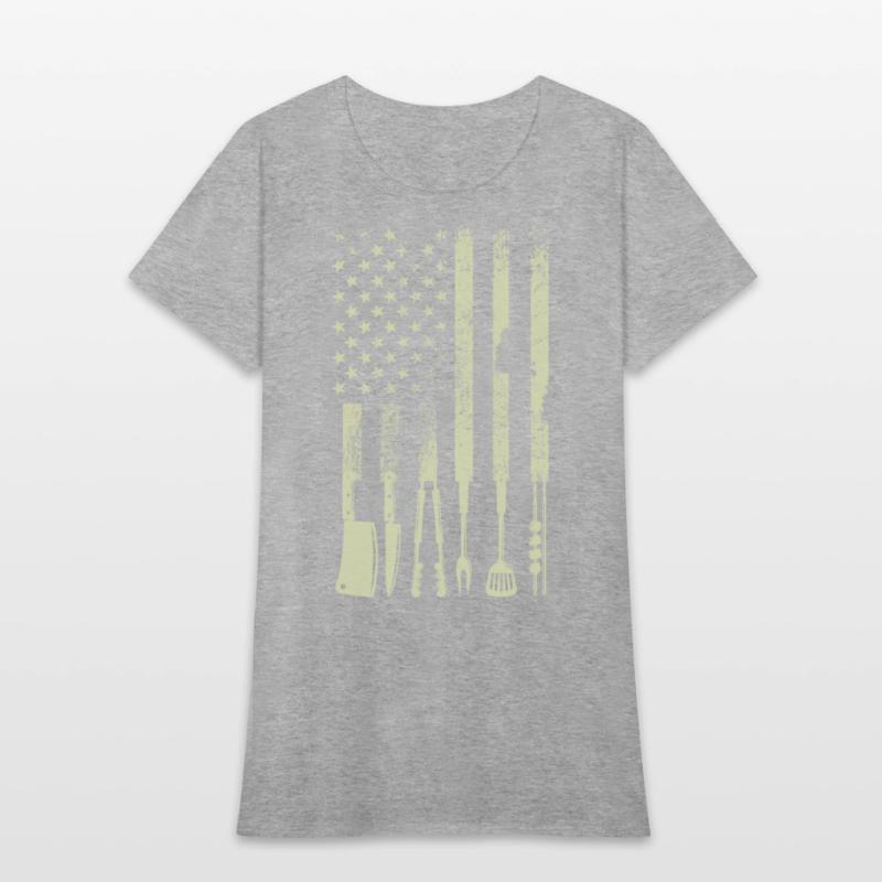 BBQ Grilling Barbecue Meat Smoking US Flag