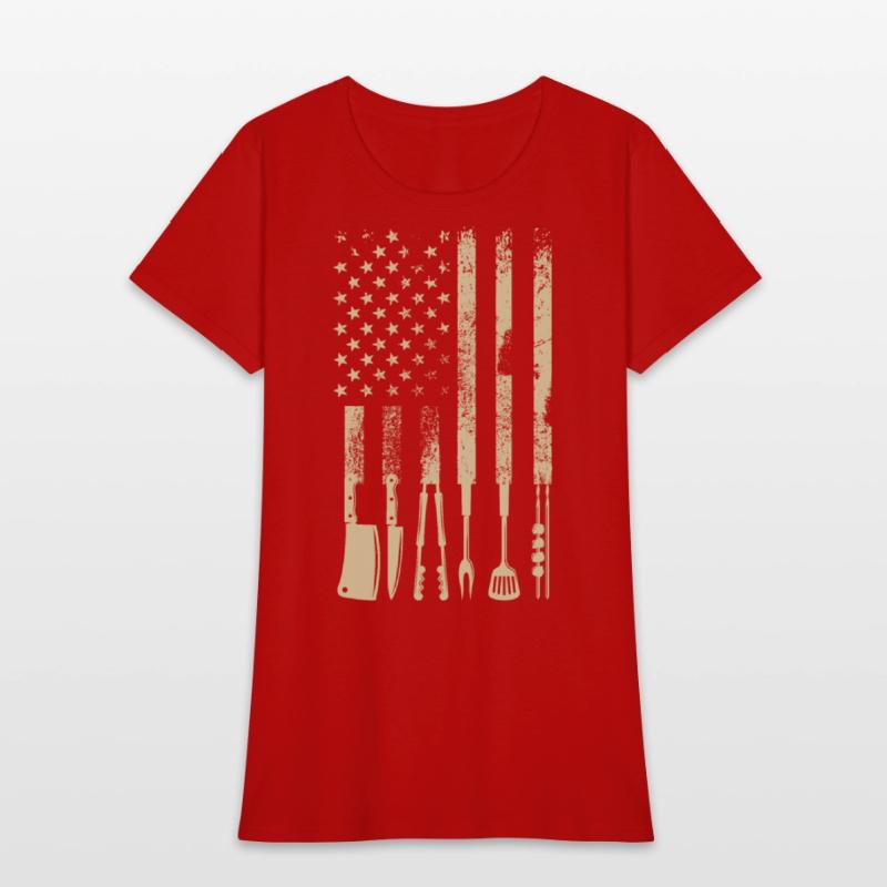 BBQ Grilling Barbecue Meat Smoking US Flag