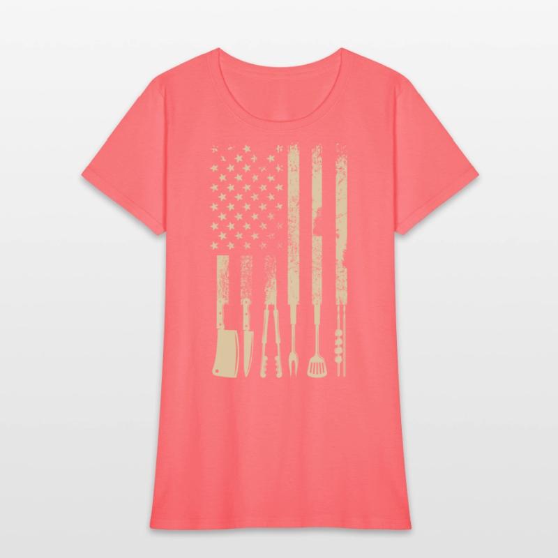 BBQ Grilling Barbecue Meat Smoking US Flag