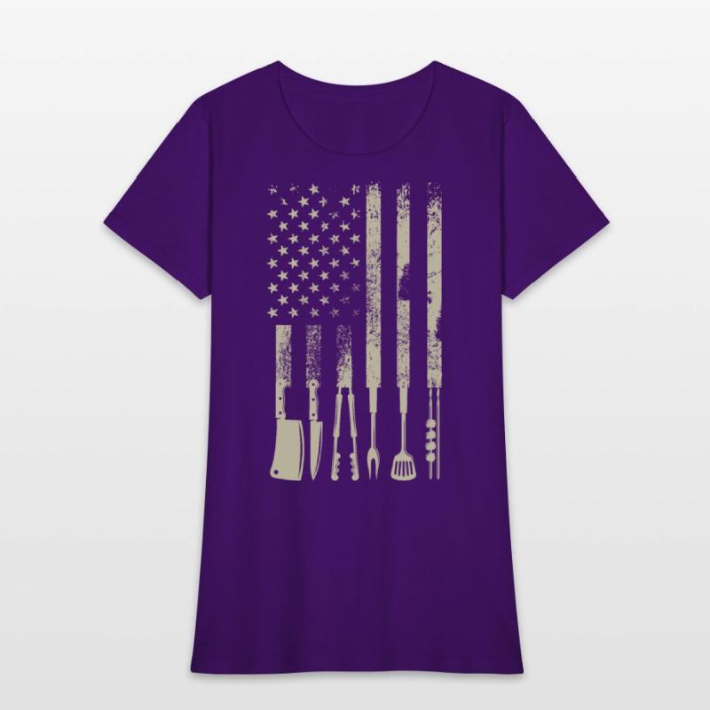 BBQ Grilling Barbecue Meat Smoking US Flag