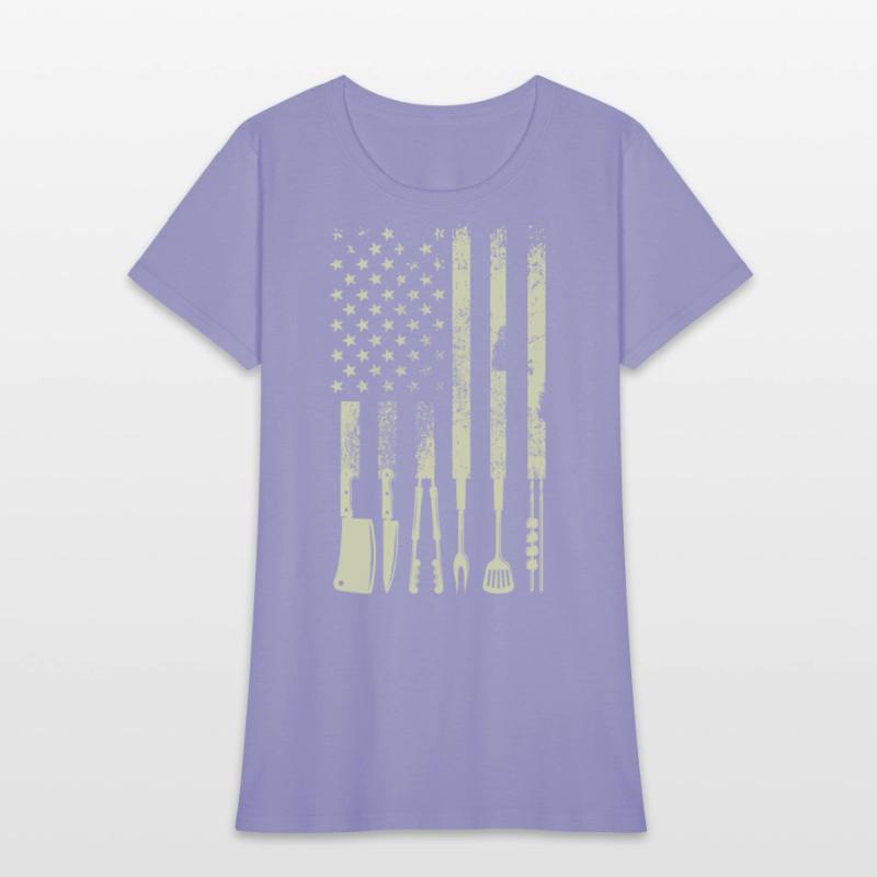 BBQ Grilling Barbecue Meat Smoking US Flag