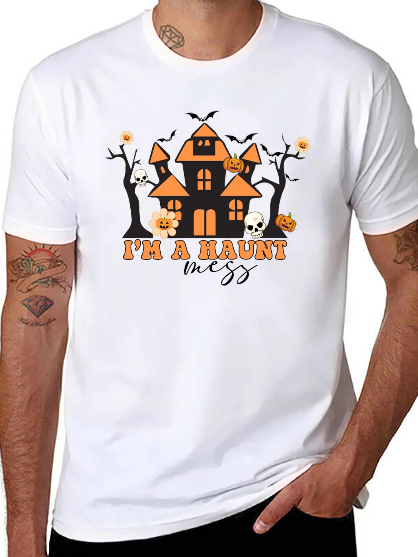 Haunted Mess Halloween Graphic T-Shirt