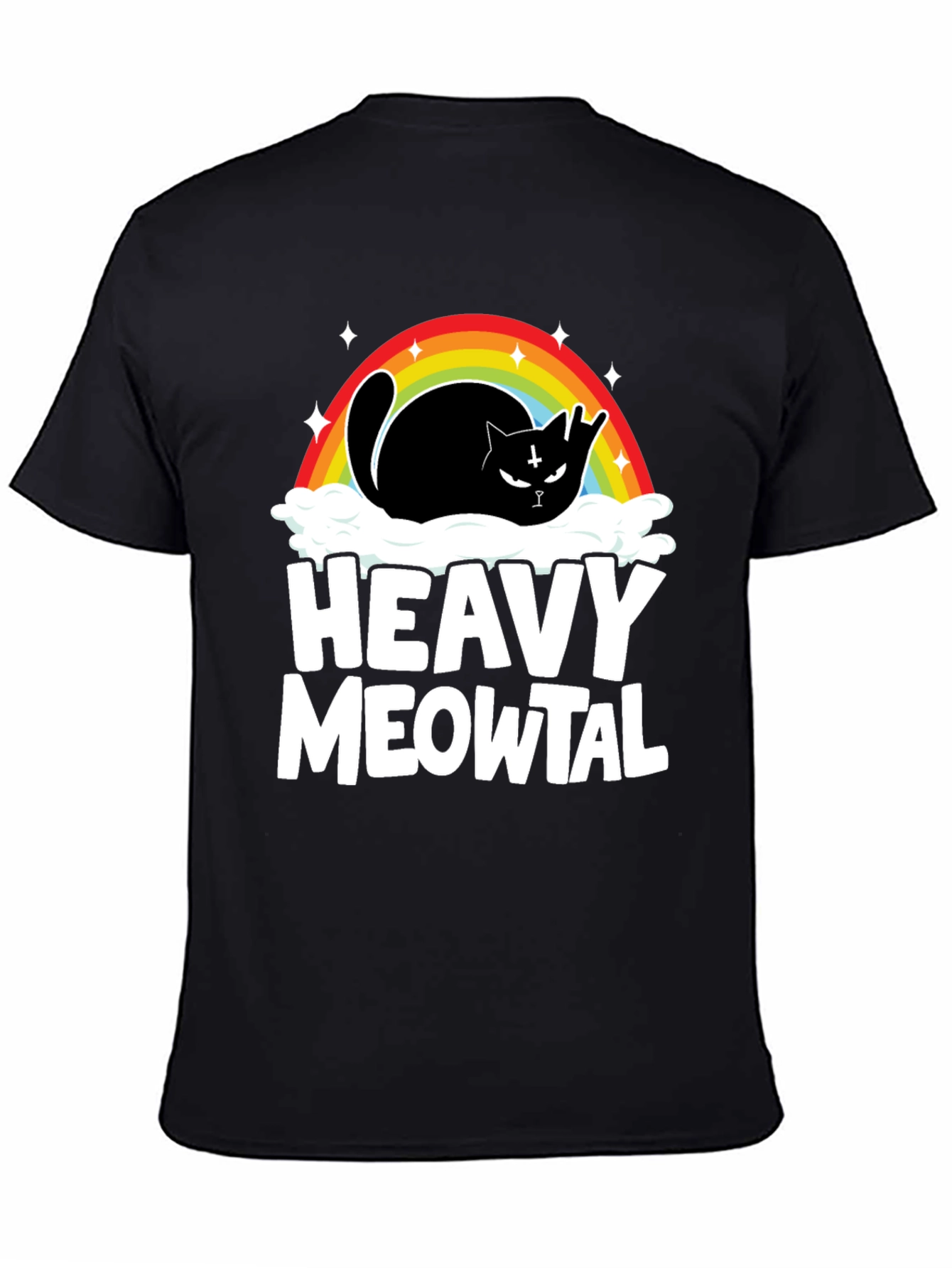 Heavy Meowtal Black Cat T-Shirt