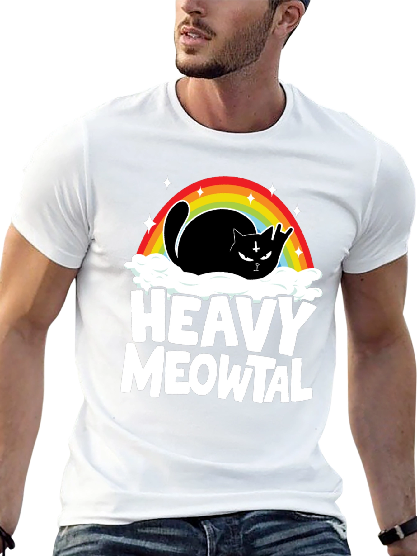 Heavy Meowtal Black Cat T-Shirt