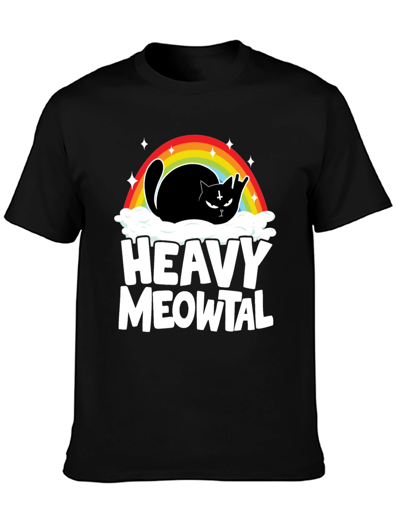 Heavy Meowtal Black Cat T-Shirt