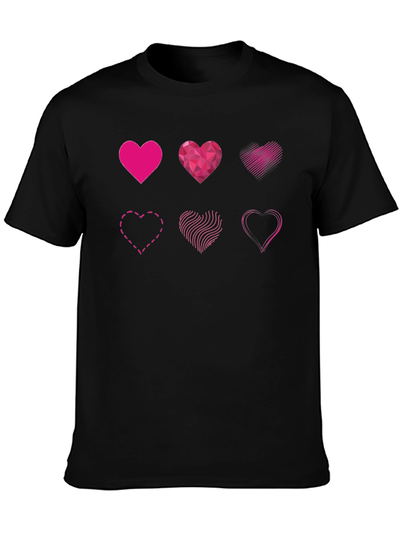 Heart Designs Graphic Tee - Black