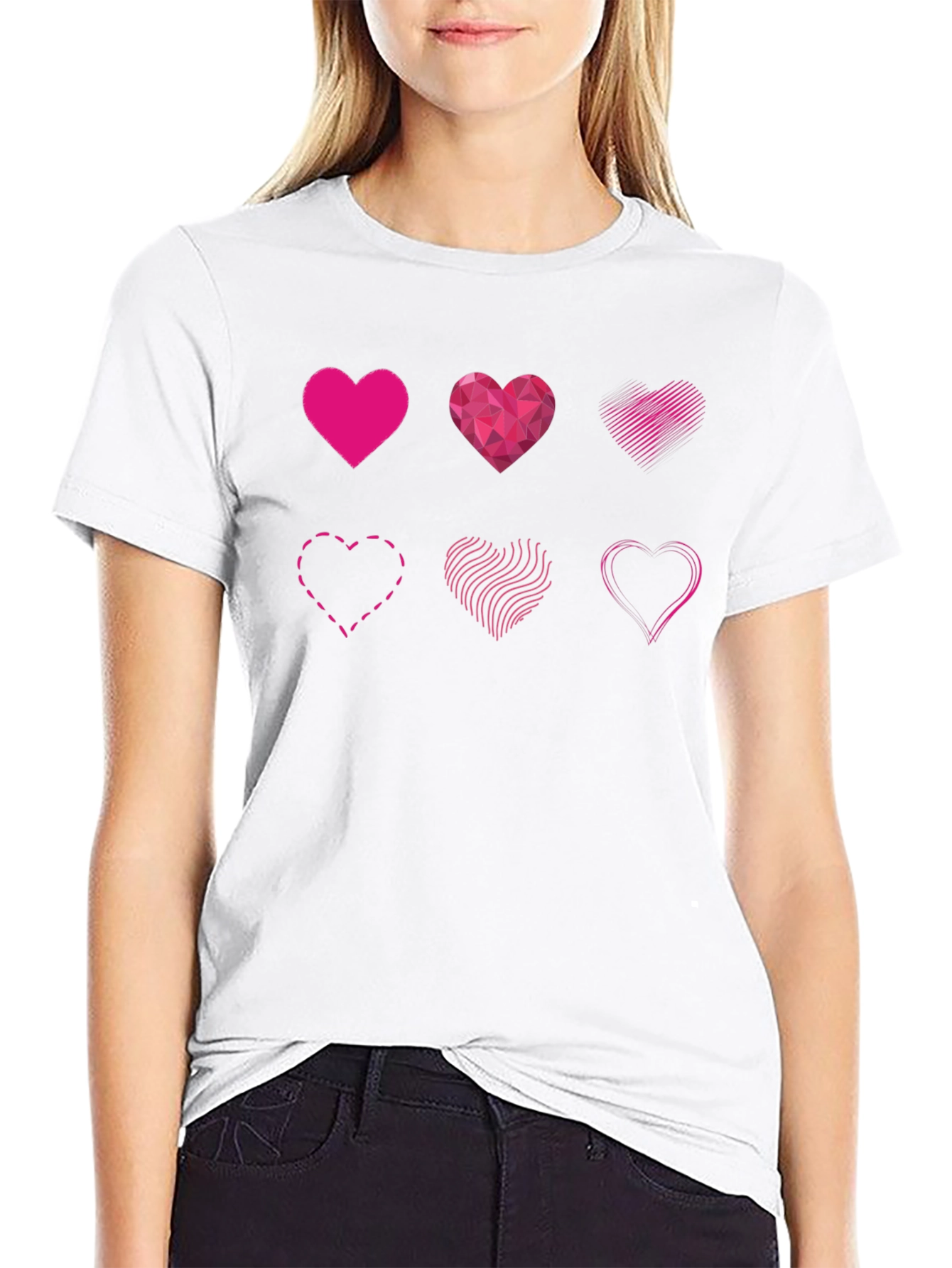 Heart Designs Graphic Tee - Black