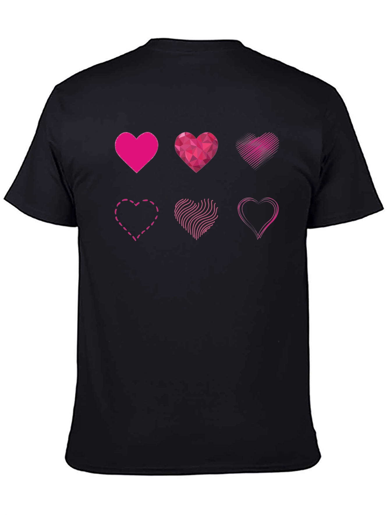 Heart Designs Graphic Tee - Black