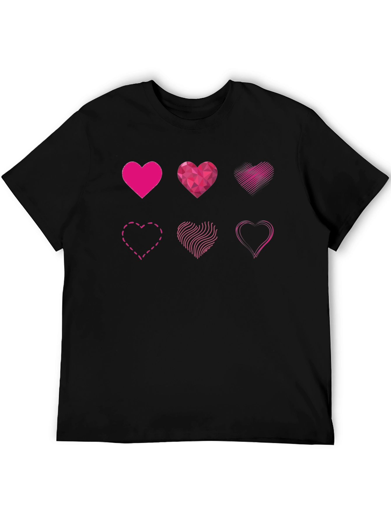 Heart Designs Graphic Tee - Black